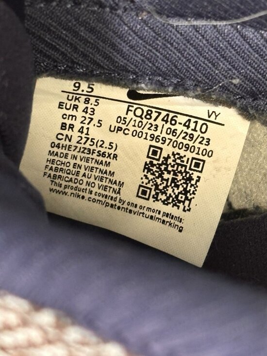 Nike Dunk Low Premium Tweed Corduroy FQ8746-410 Midnight Navy Brown Men’s 9.5